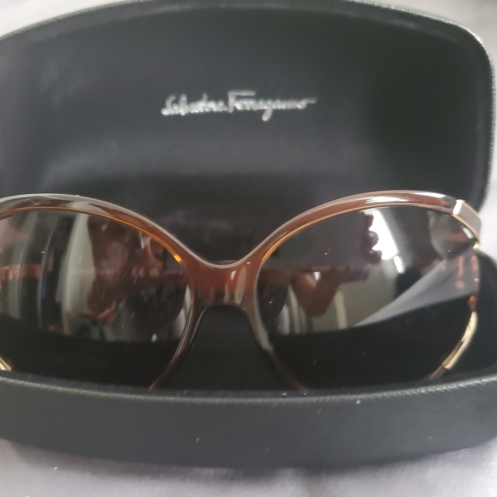 Salvatore Ferragamo Dark Brown Sunglasses